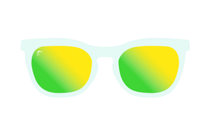 Clear and green running sunglasses for runners