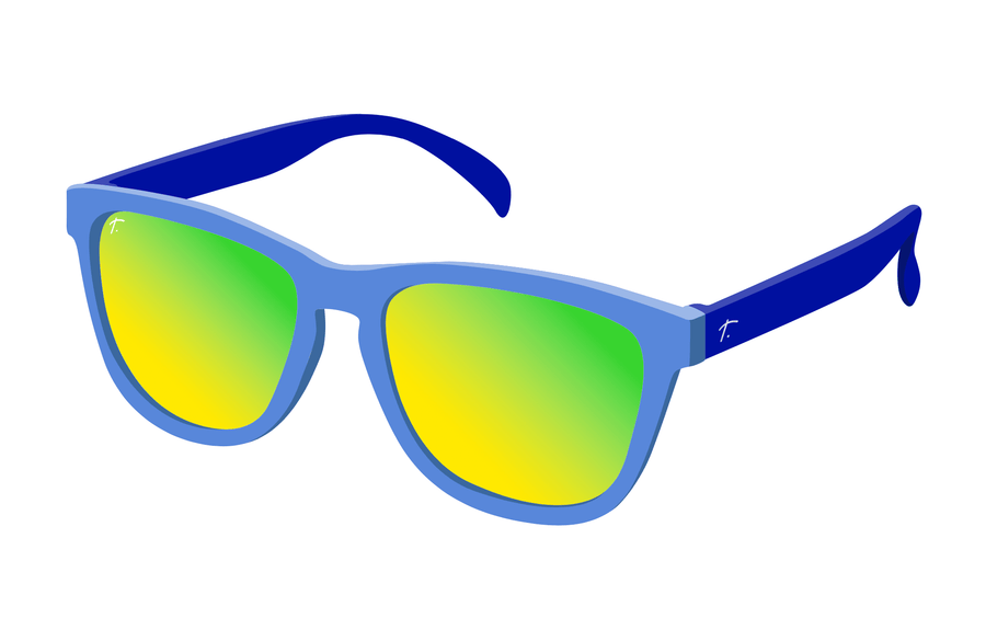 Blue running sunglasses for runners