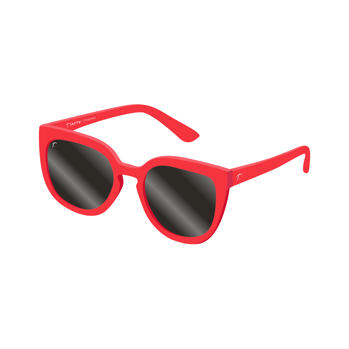 Unisex Chunky Futuristic Bright Red Round Sunglasses - Playful Cat-Eye Women main image 2