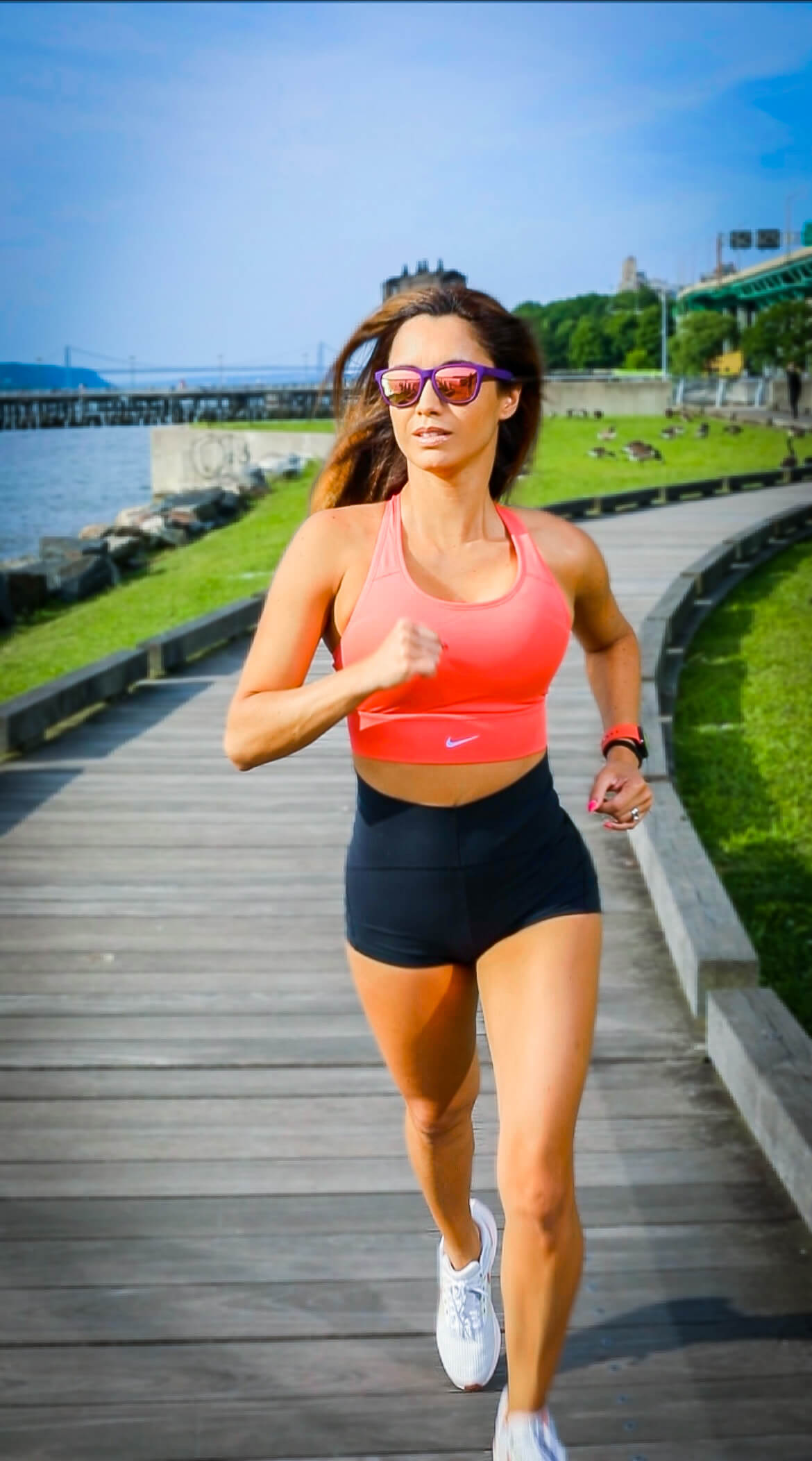 Purple polarized sunglasses for runners by Tierra Sunglasses