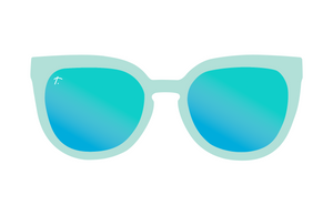 Mint and blue running sunglasses for women