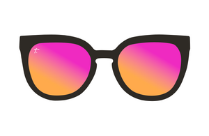 Black and pink lens running sunglasses for women