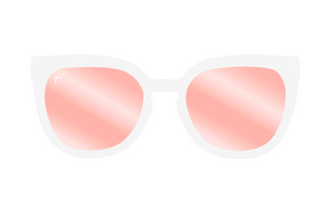 White with Rose lens polarized running sunglasses for women