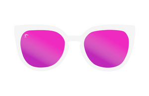 Clear with purple lens polarized sunglasses for women