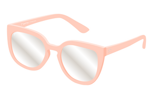 Blush with silver lens polarized sunglasses for women