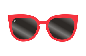 Red and black running sunglasses for women