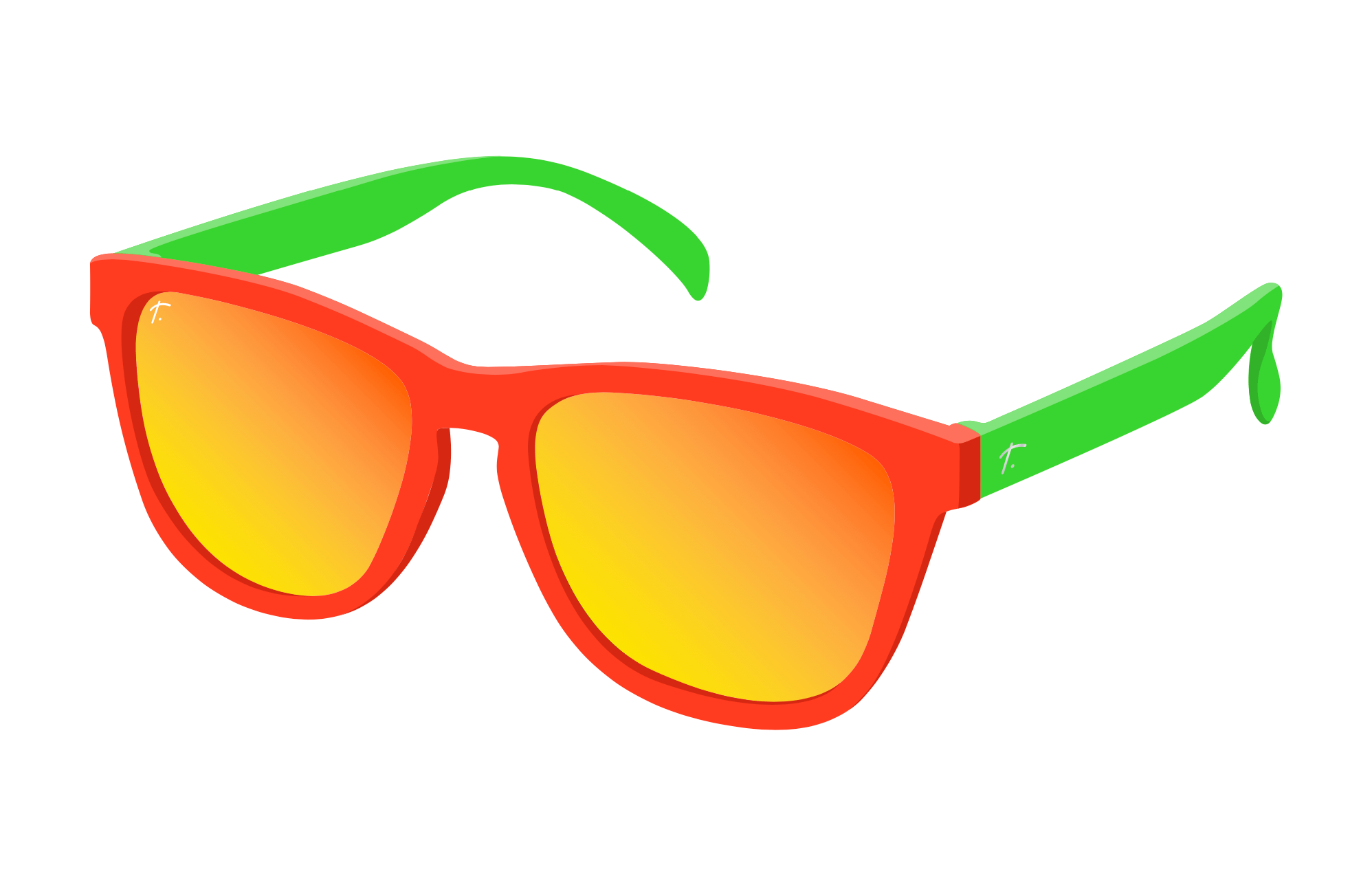 Red and Green/ Yellow Running Sunglasses