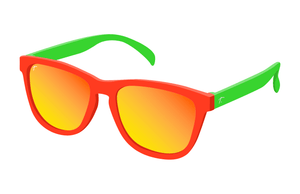 Red and green running sunglasses for runners