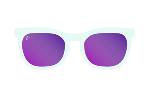 white and purple running sunglasses for runners